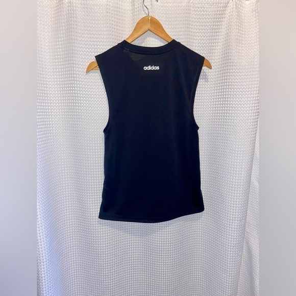 Women’s Adidas Black with white adidas letters muscle tee size XS - Picture 8 of 10